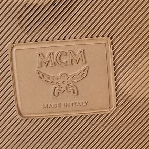 MCM Monogram Logo Print Rubber Slides Sandals Size 40 EU Womens 10 Mens 8 - Picture 11 of 14